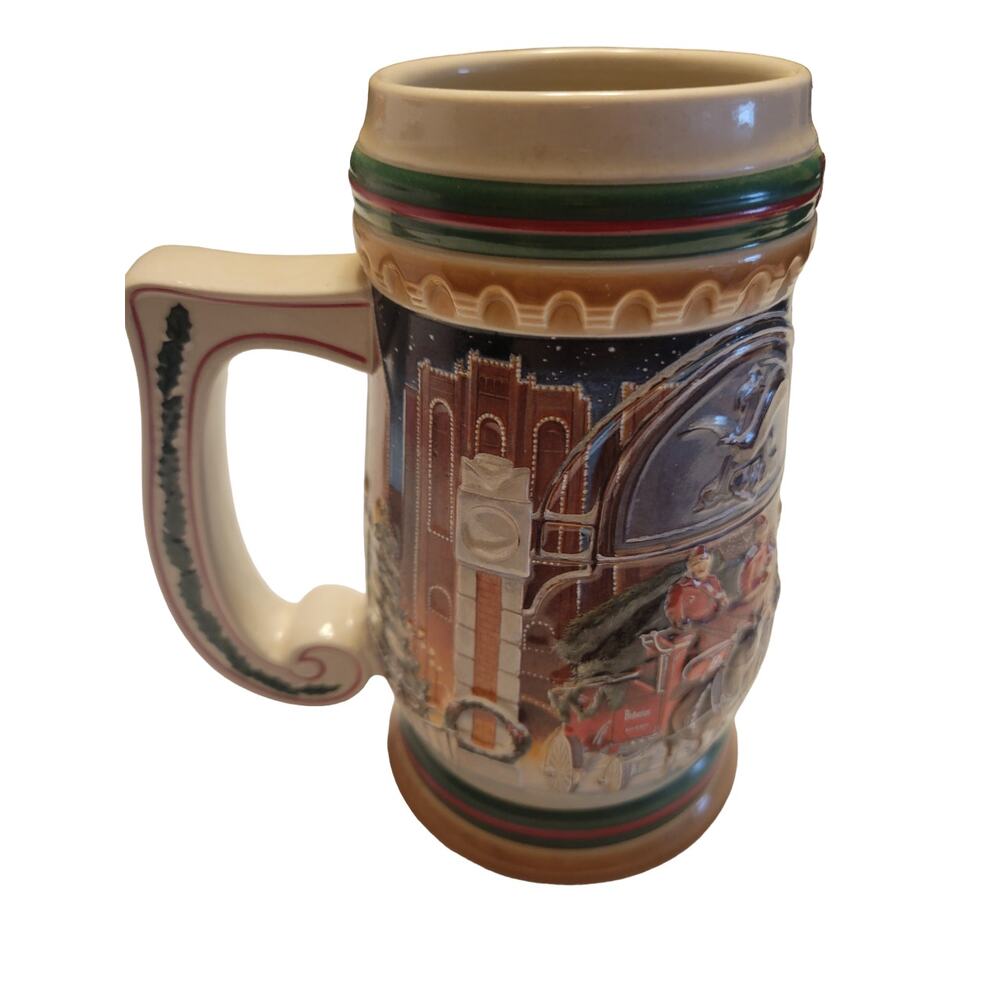 Vintage Beer Mugs Budweiser Holiday Steins 1997 Home for the Holidays